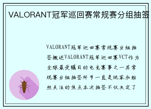 VALORANT冠军巡回赛常规赛分组抽签