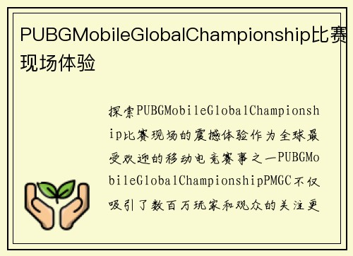 PUBGMobileGlobalChampionship比赛现场体验